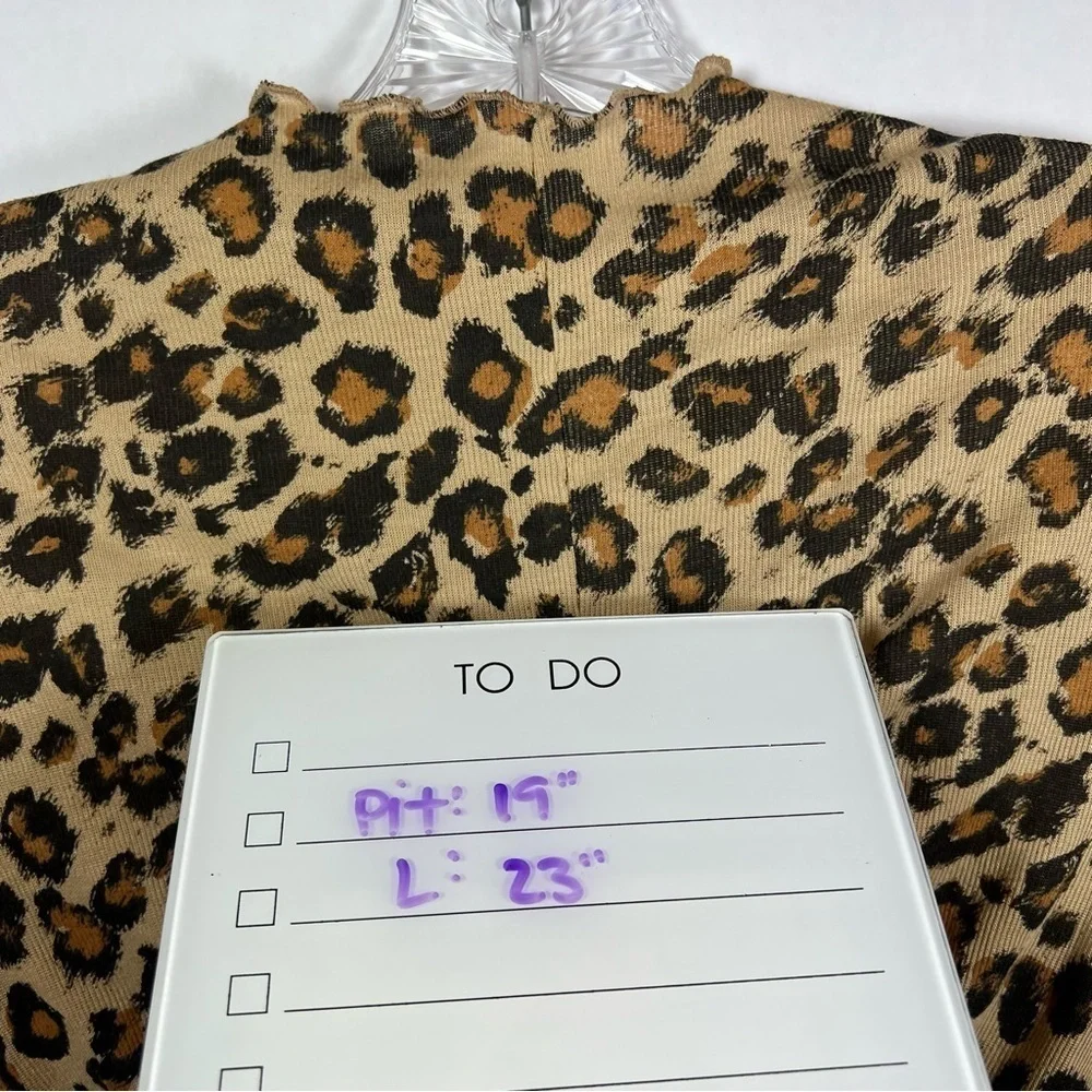 Free People Leopard Print Long Sleeve Top - Picture 9 of 9